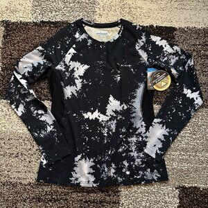 COLUMBIA (L) Women's Omni-Heat Infinity Baselayer Crew Black White Lookup Print
